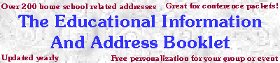 The Educational Information and Address booklet - click here for more information